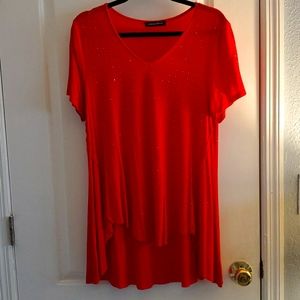 Voice of California Red Studded Hi Lo Top